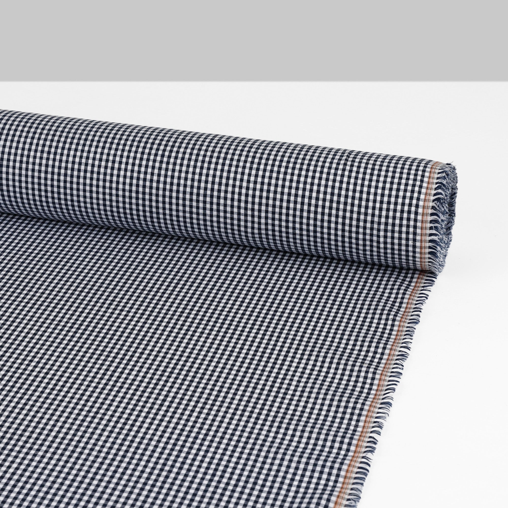 Little Gingham Soft Cotton Shirting - Navy