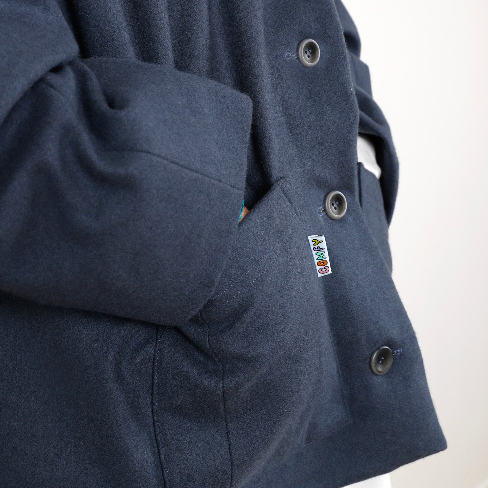 Wool Blend Coating - Ash Blue