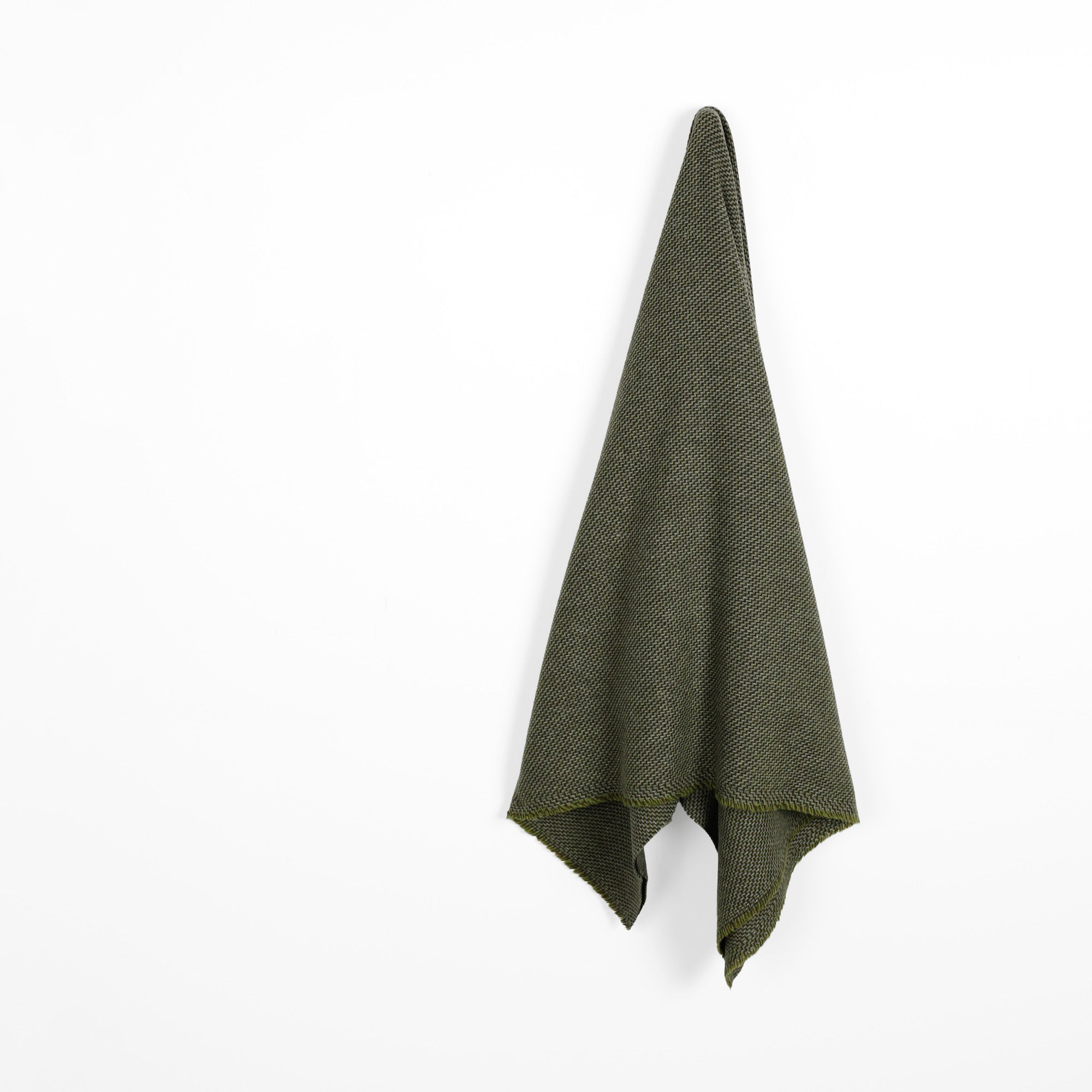 Stepped Wool Blend Coating - Green Mix