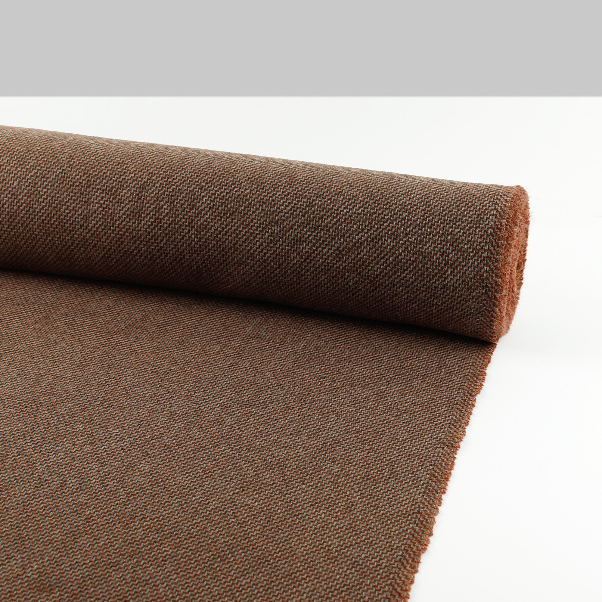 Stepped Wool Blend Coating - Russet Mix