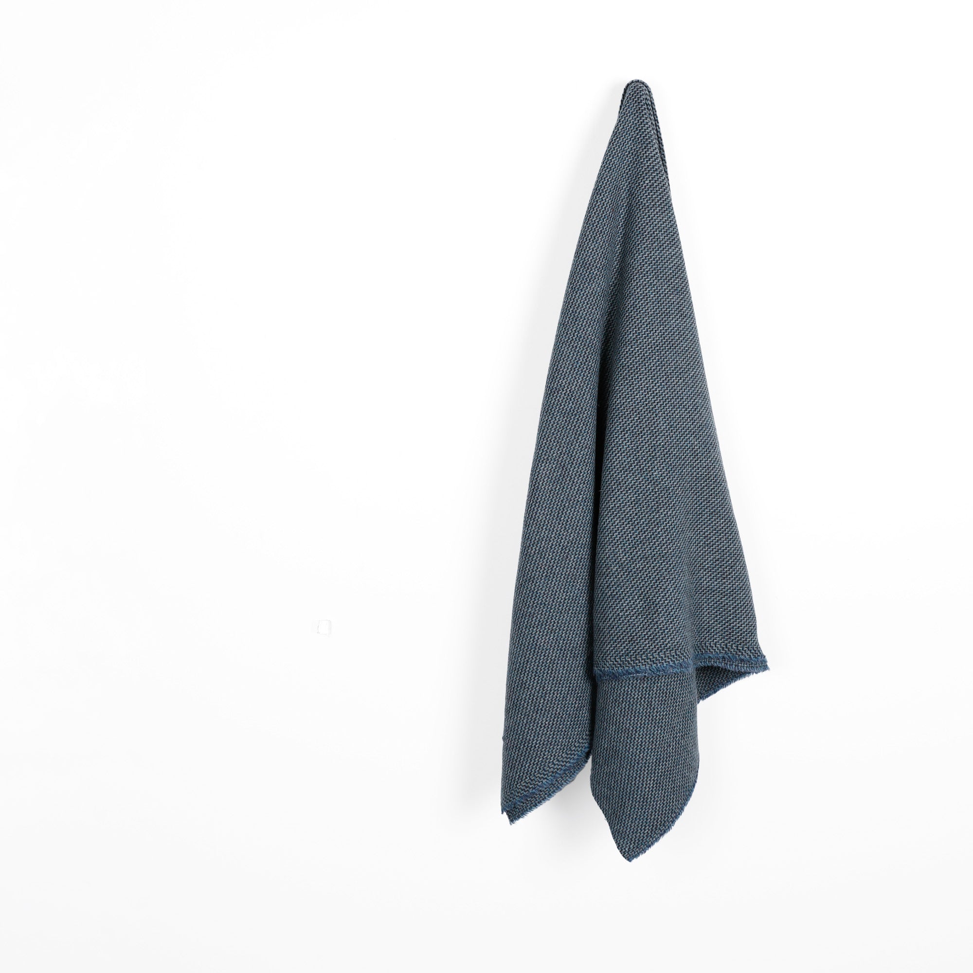 Stepped Wool Blend Coating - Blue Mix