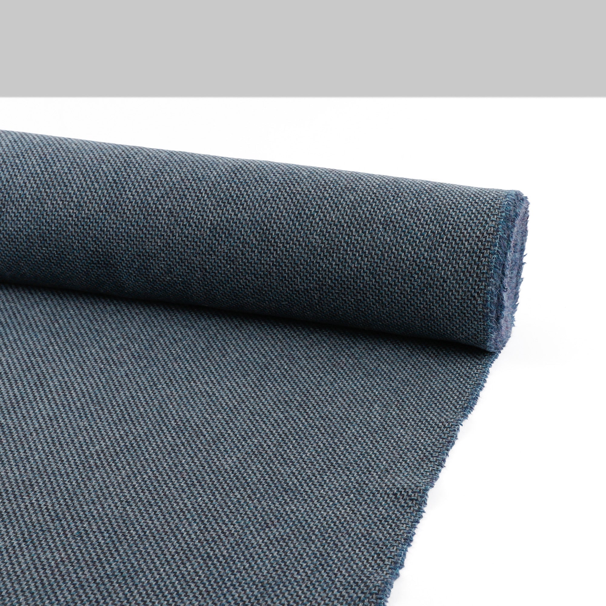 Stepped Wool Blend Coating - Blue Mix