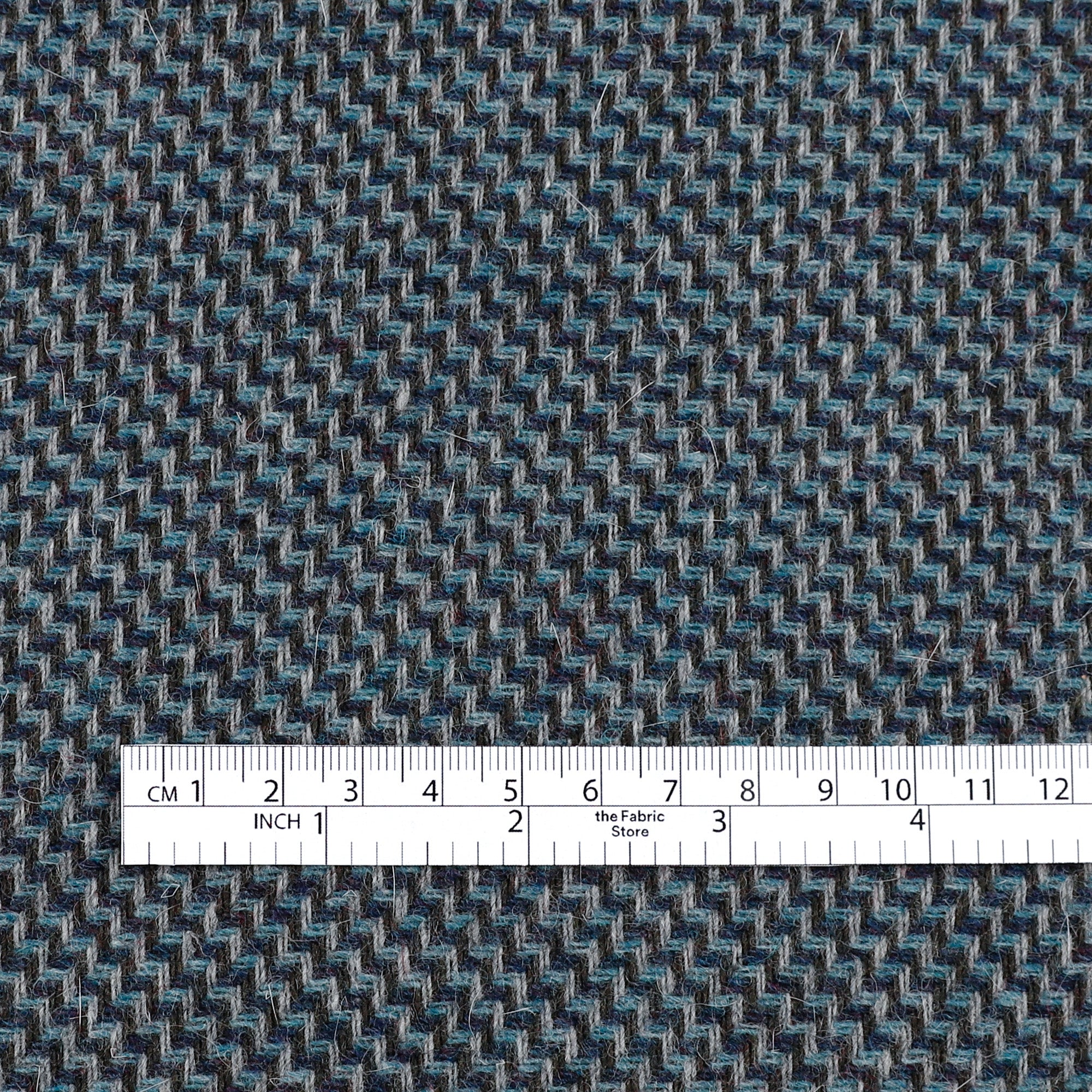 Stepped Wool Blend Coating - Blue Mix