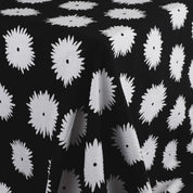 Mod Flower Stretch Seersucker Cotton - Black / White