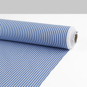 Stretch Cotton Stripe Shirting - Blue