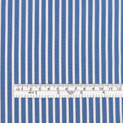 Stretch Cotton Stripe Shirting - Blue