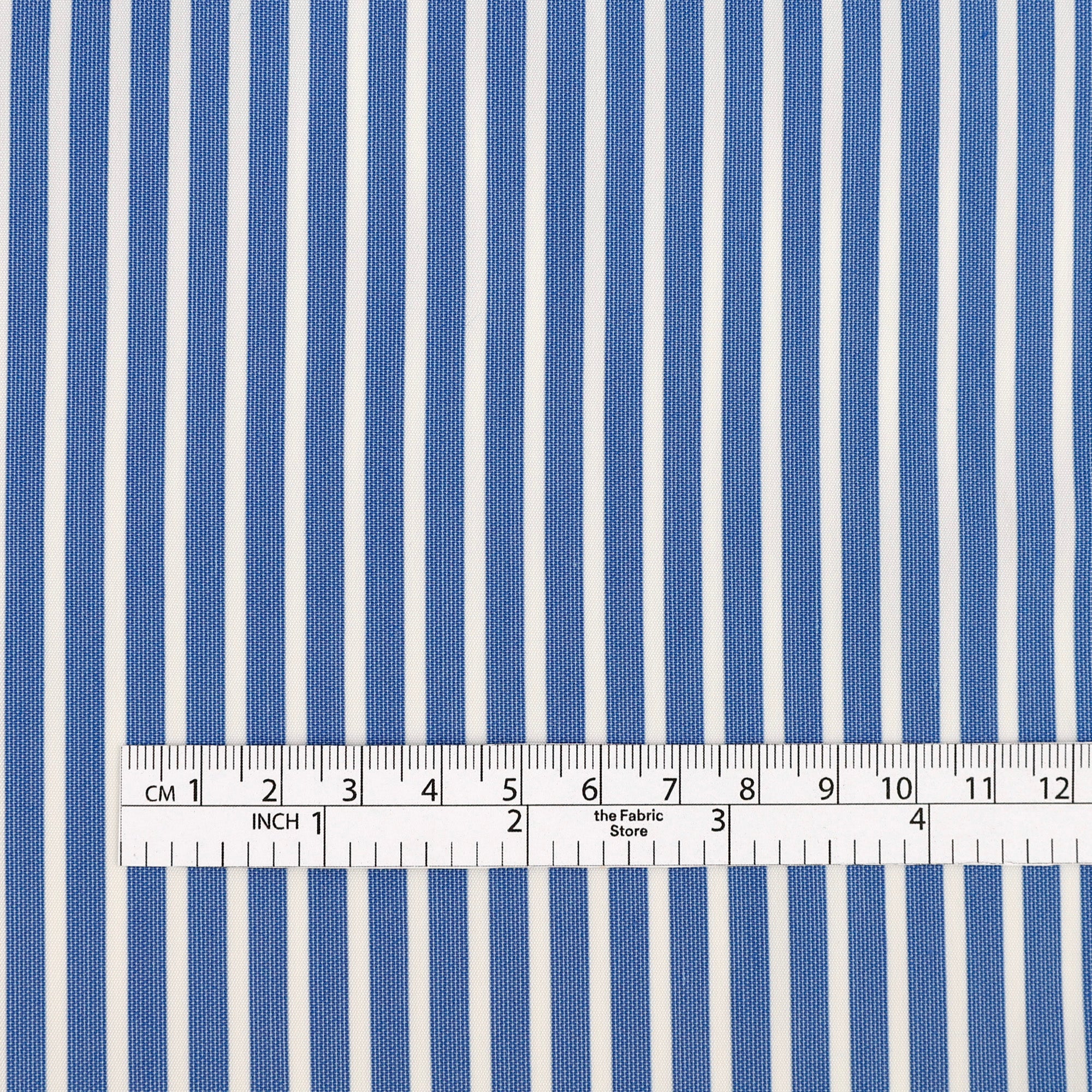 Stretch Cotton Stripe Shirting - Blue