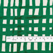 Drawn Check Stretch Linen/Rayon Twill - Emerald