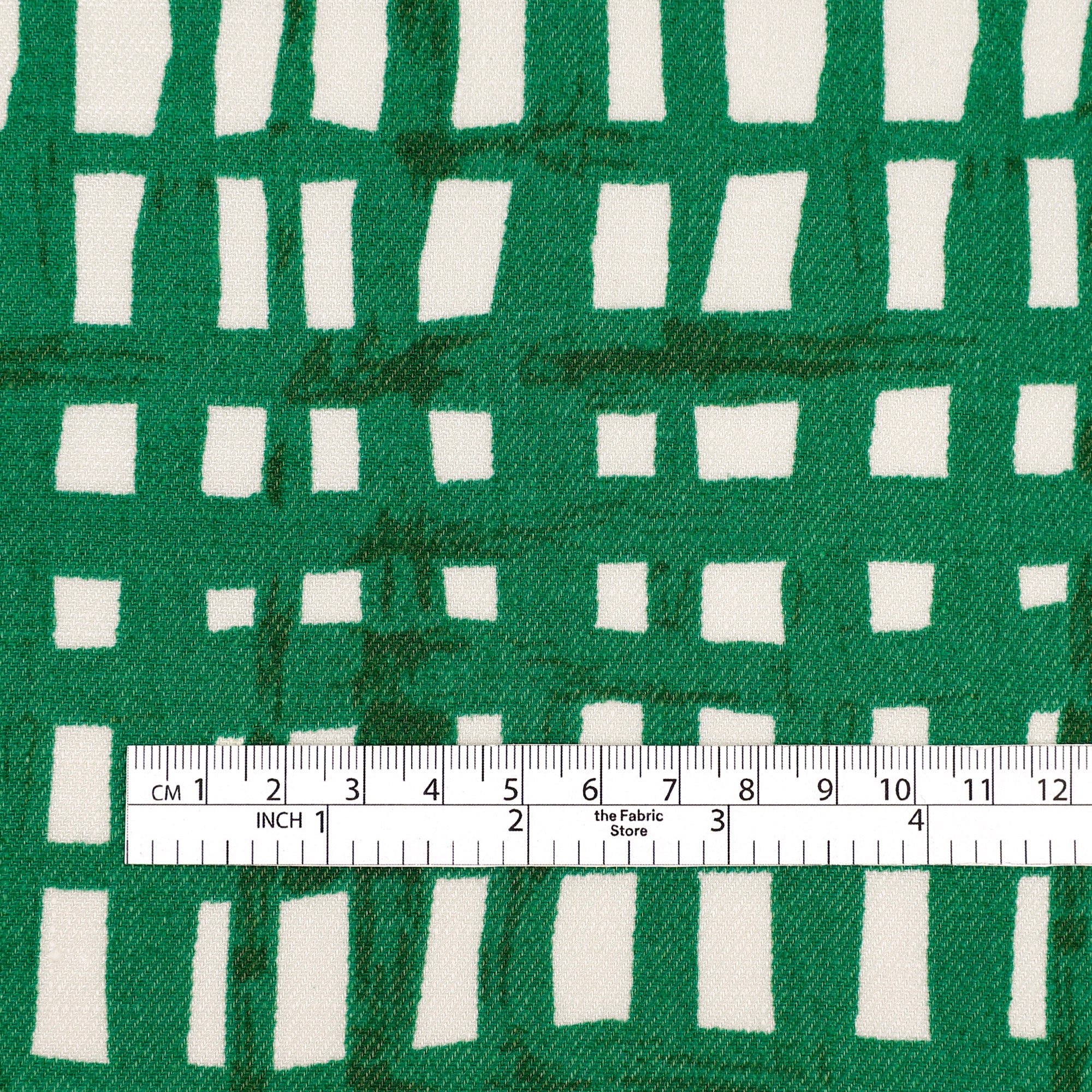 Drawn Check Stretch Linen/Rayon Twill - Emerald