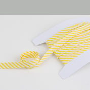 Stripe Cotton / Cupro Bias Binding - Lemon