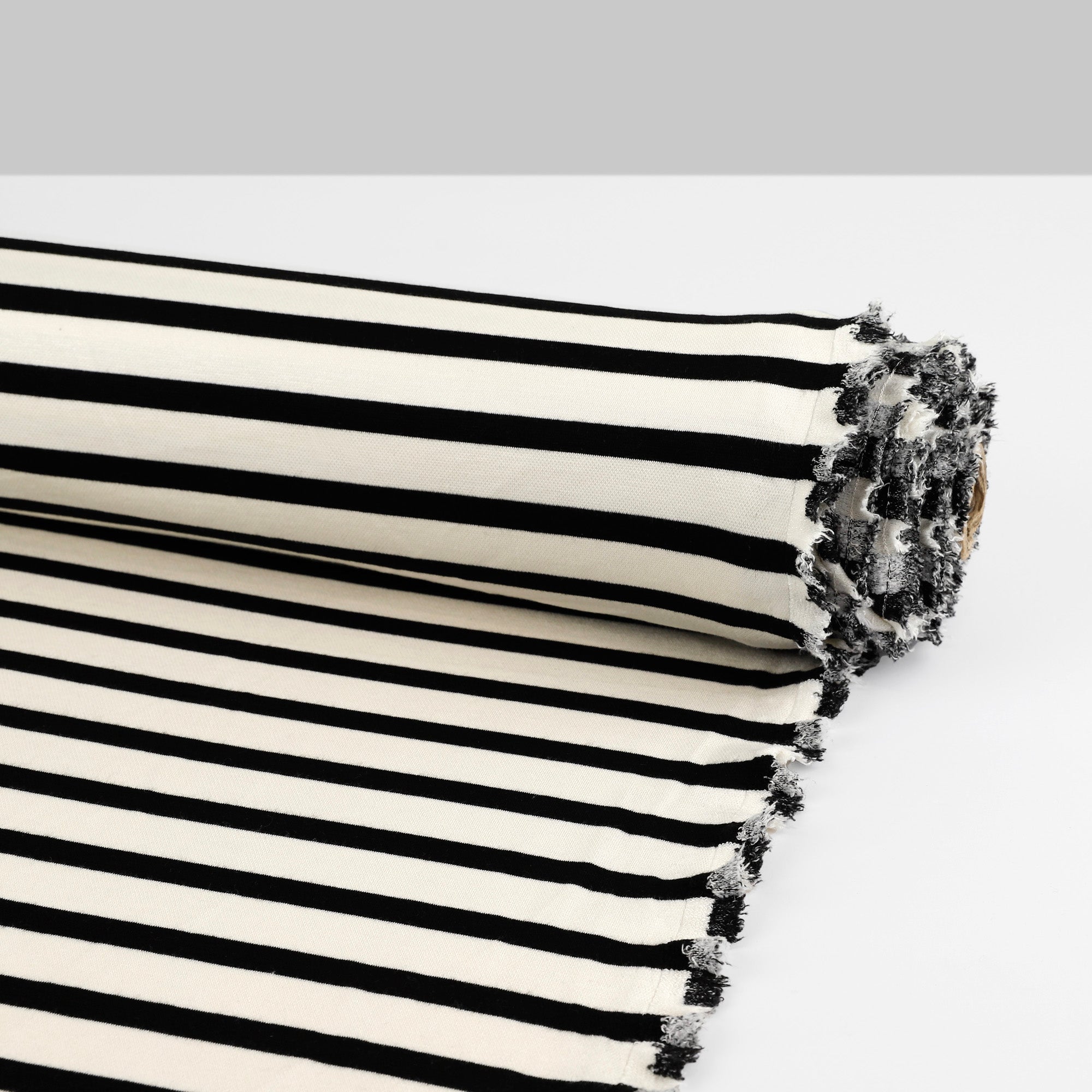 Stretch Rayon/Poly Striped Knit - Black/White