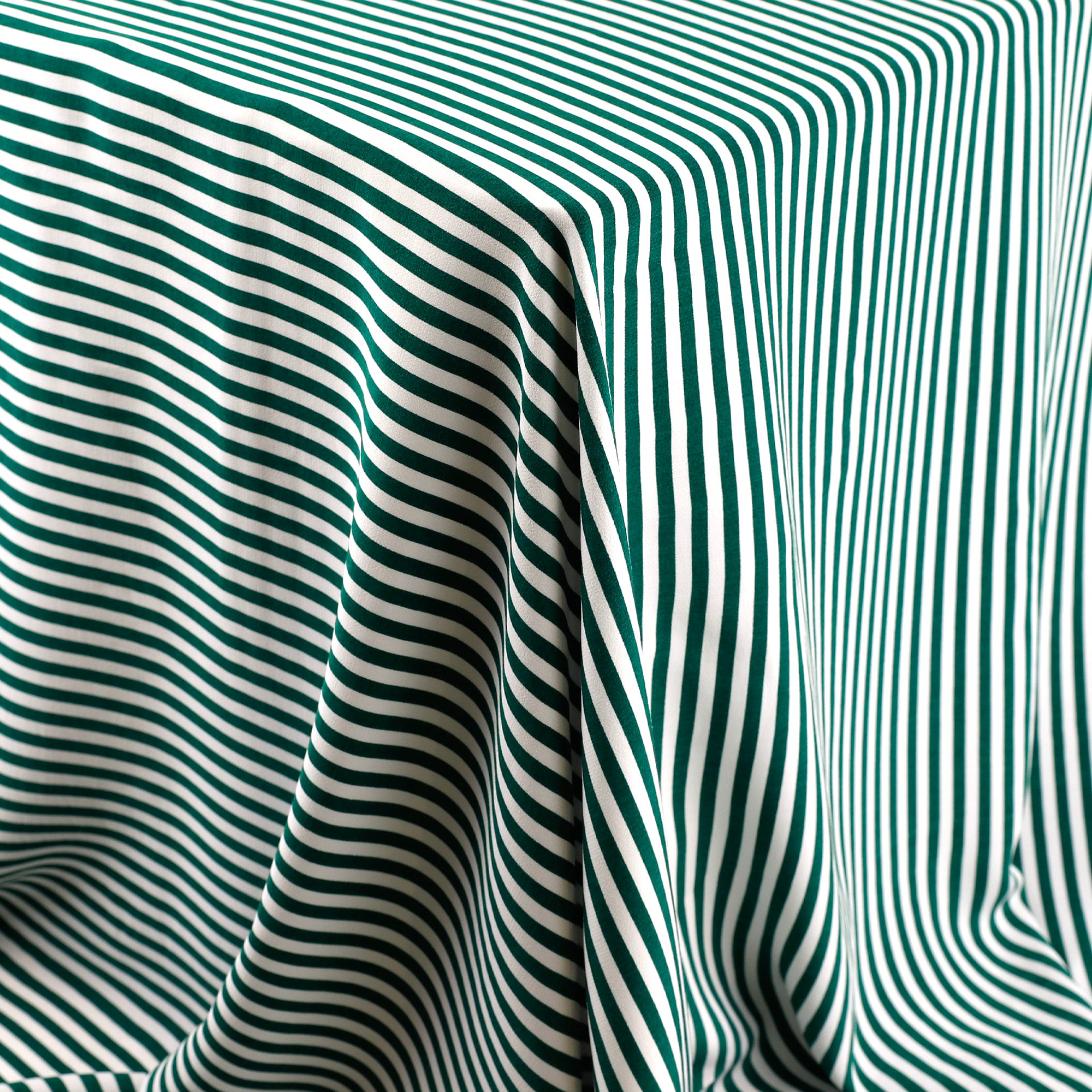 Candy Stripe Viscose Challis - Evergreen