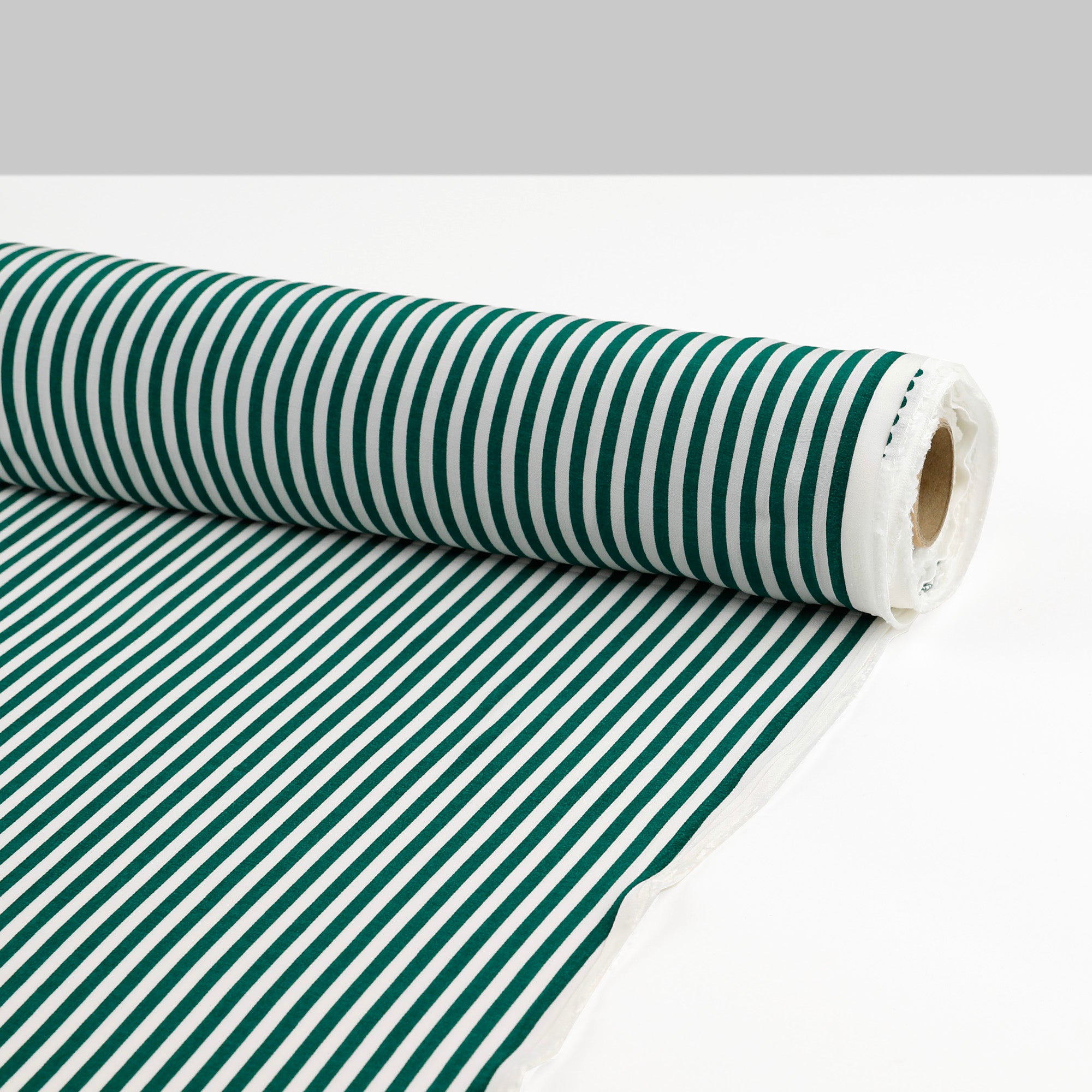 Candy Stripe Viscose Challis - Evergreen