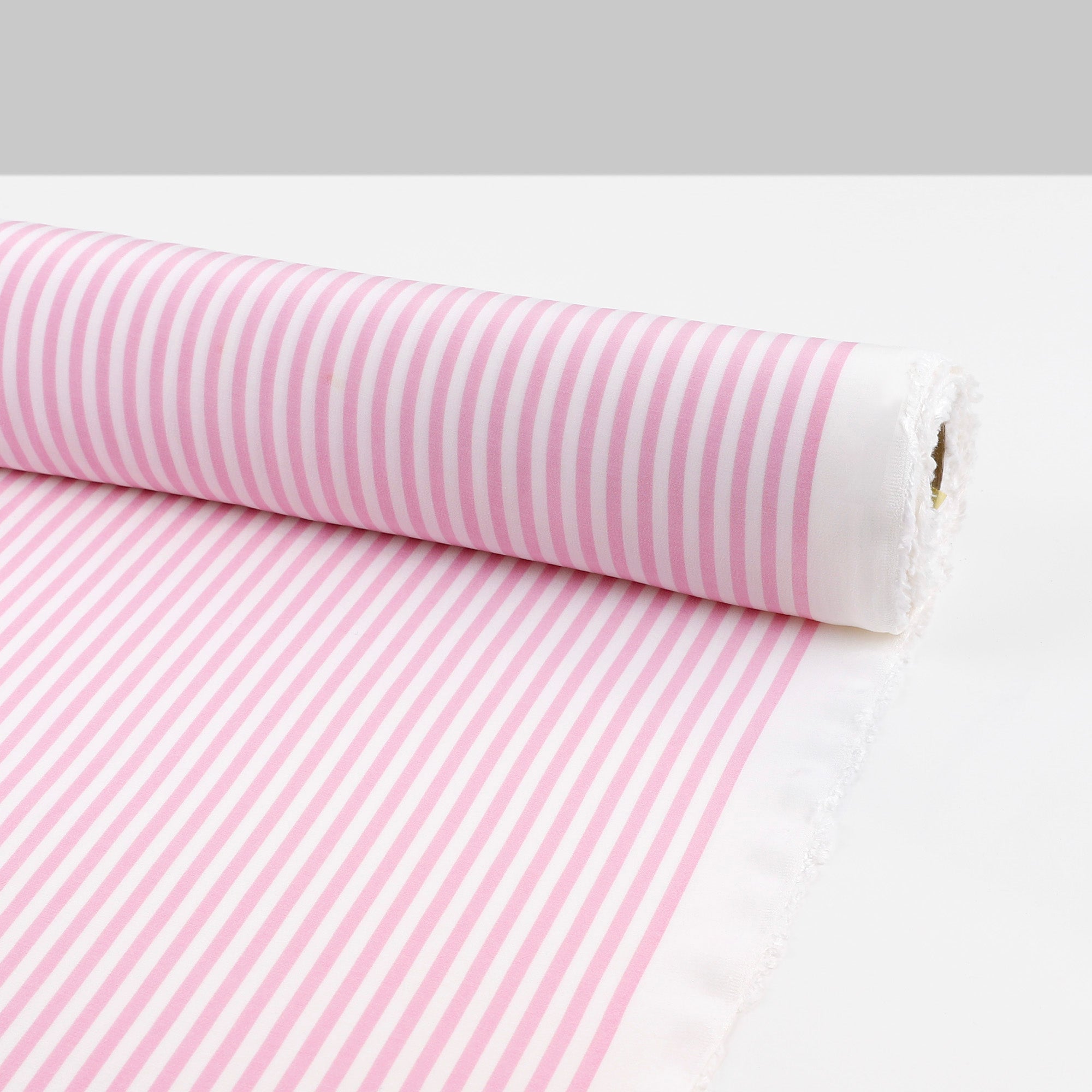 Candy Stripe Viscose Challis - Bubblegum