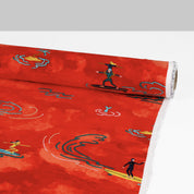 Surfie Acrobatic Viscose Challis - Red