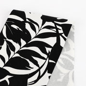 Palm Leaves Silhouette Stretch Cotton Twill  - Black