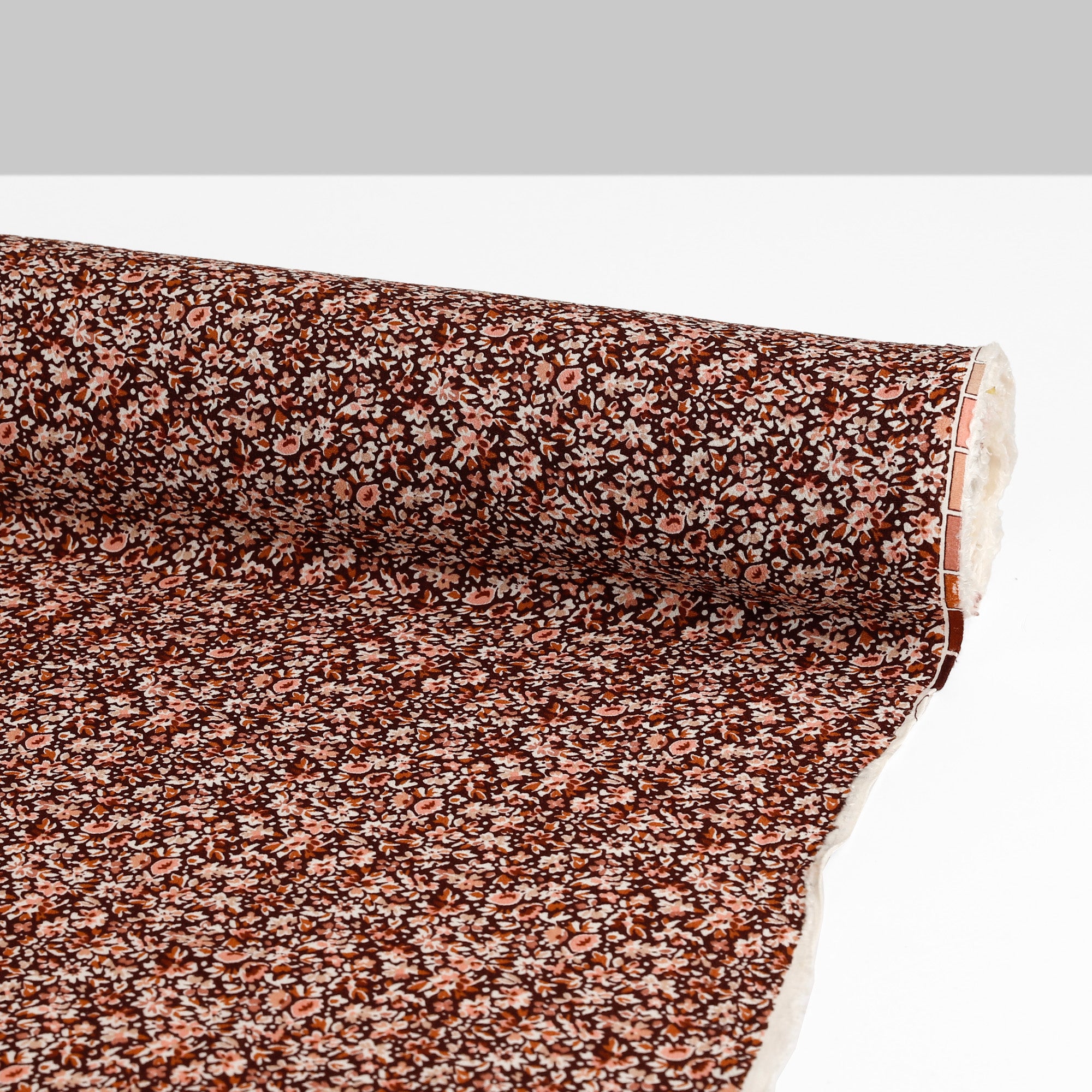 Tea Time Floral Viscose Crepe - Brown