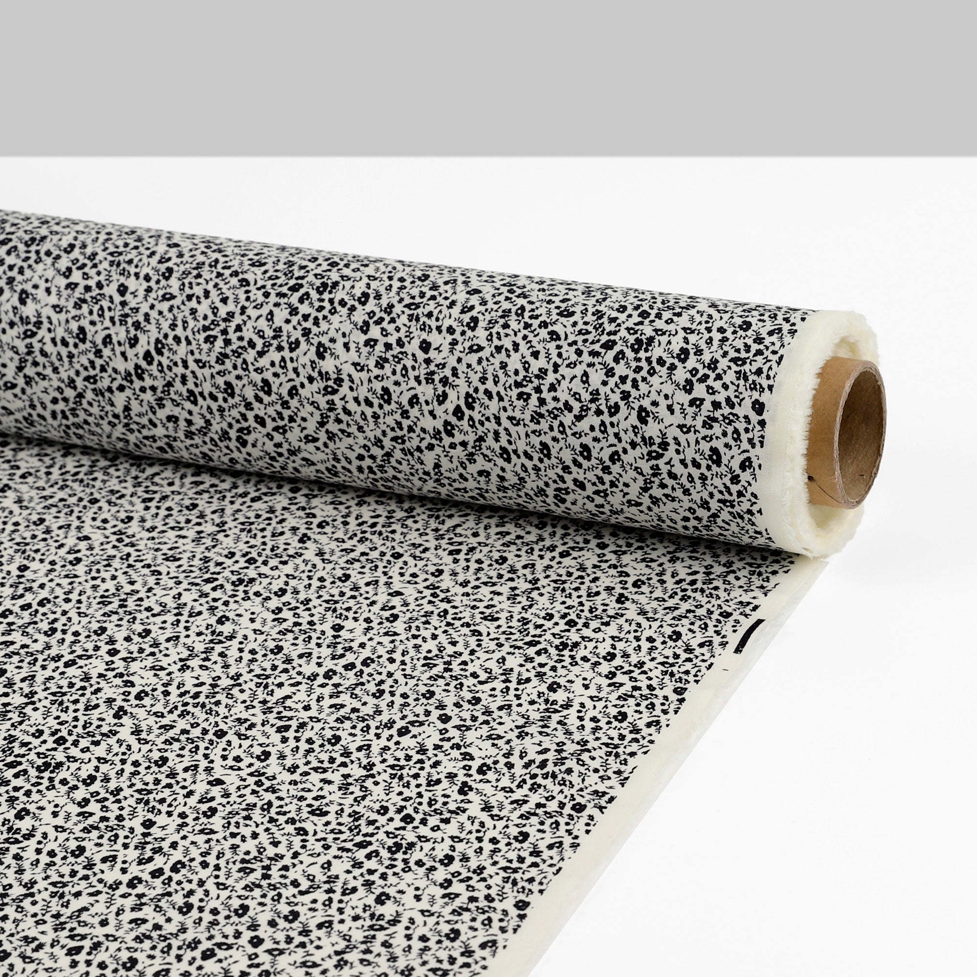 Tiny Ditsy Floral Cotton Voile - Black