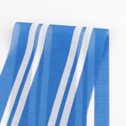 Track Stripe Cotton / Silk Voile - True Blue