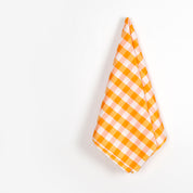 Two Tone Check Silk / Poly Shantung - Californian Poppy