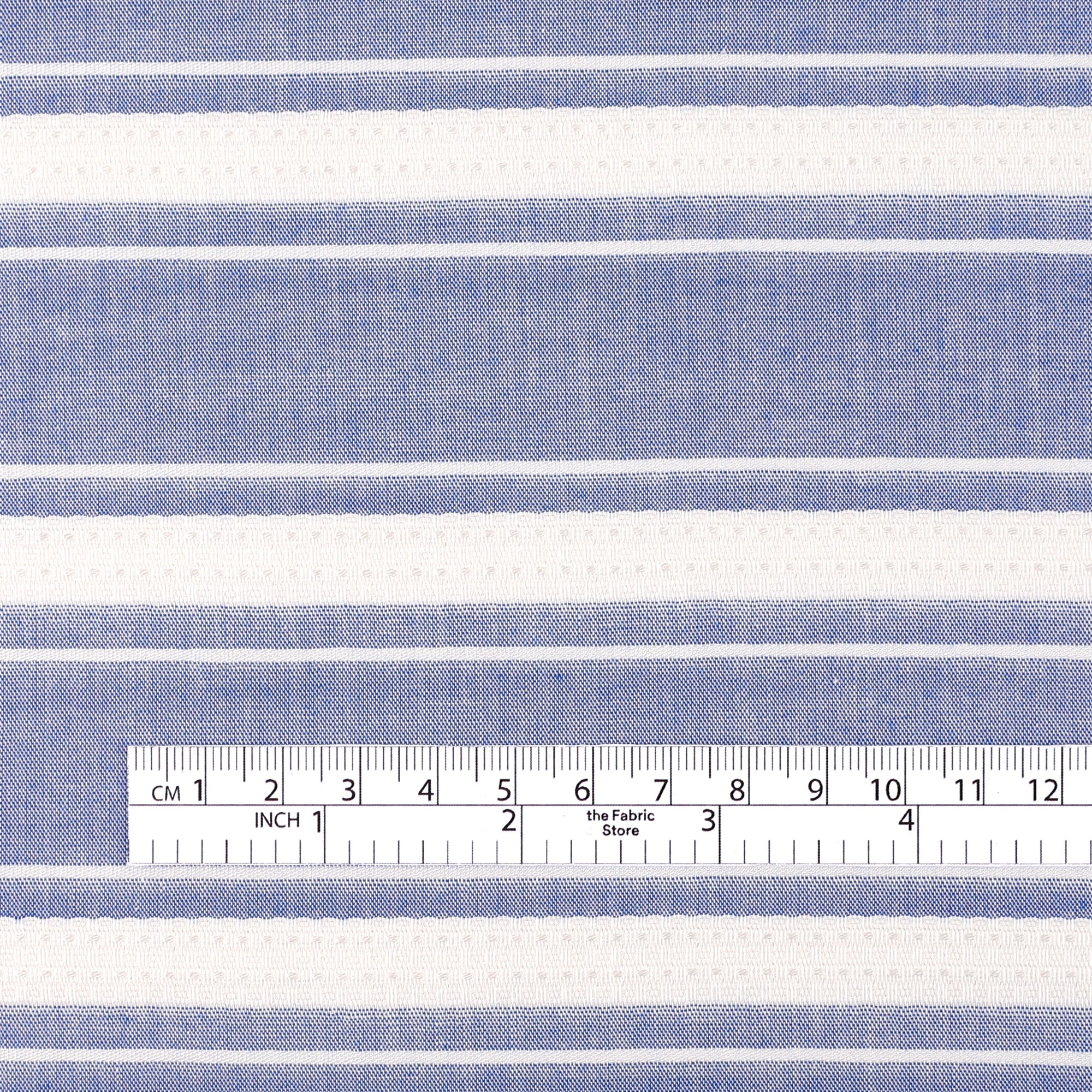 Weft Stripe Cotton - Blue White