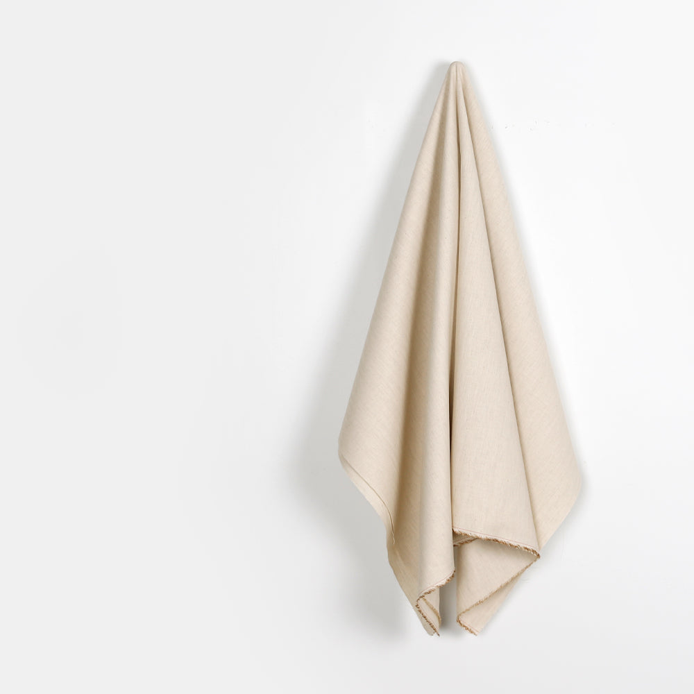 Weft Twill Stripe Linen / Cotton - Almond (remnant)
