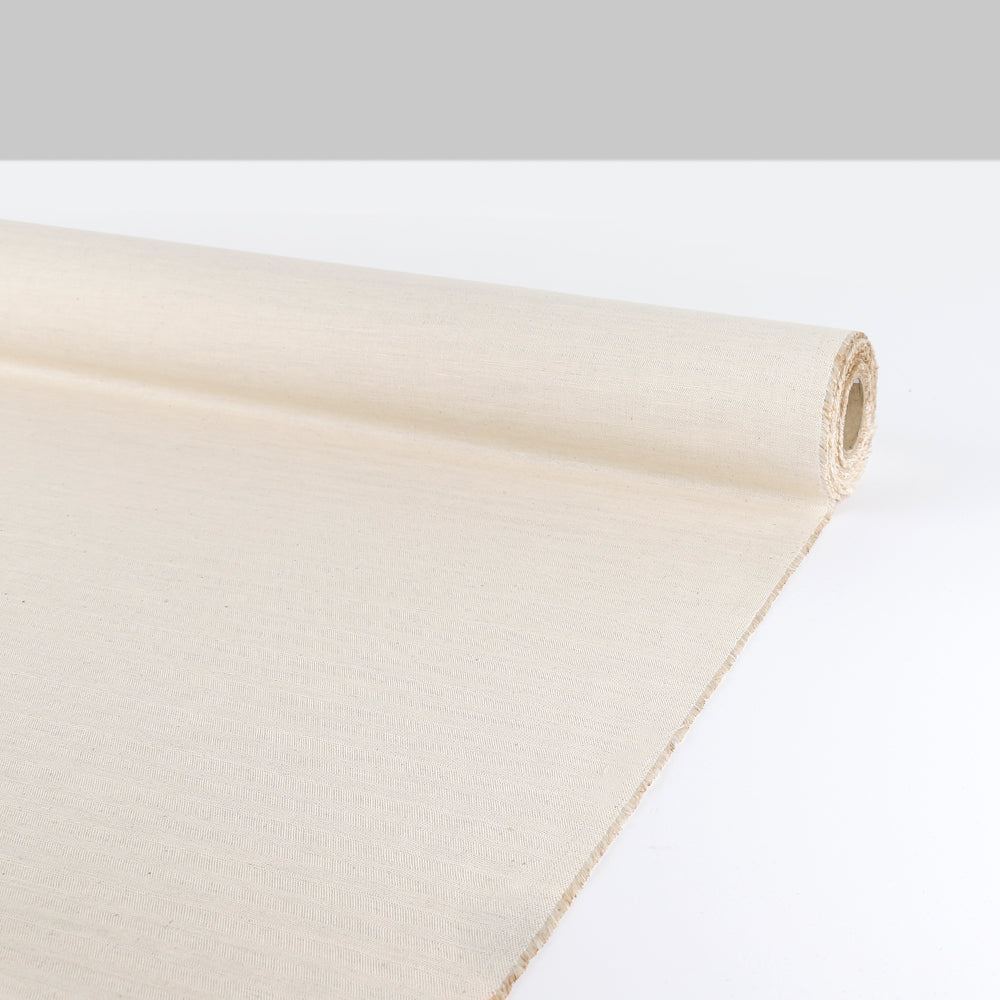 Weft Twill Stripe Linen / Cotton - Almond (remnant)