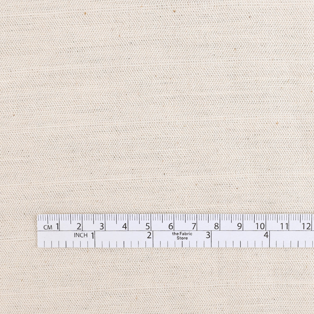 Weft Twill Stripe Linen / Cotton - Almond (remnant)