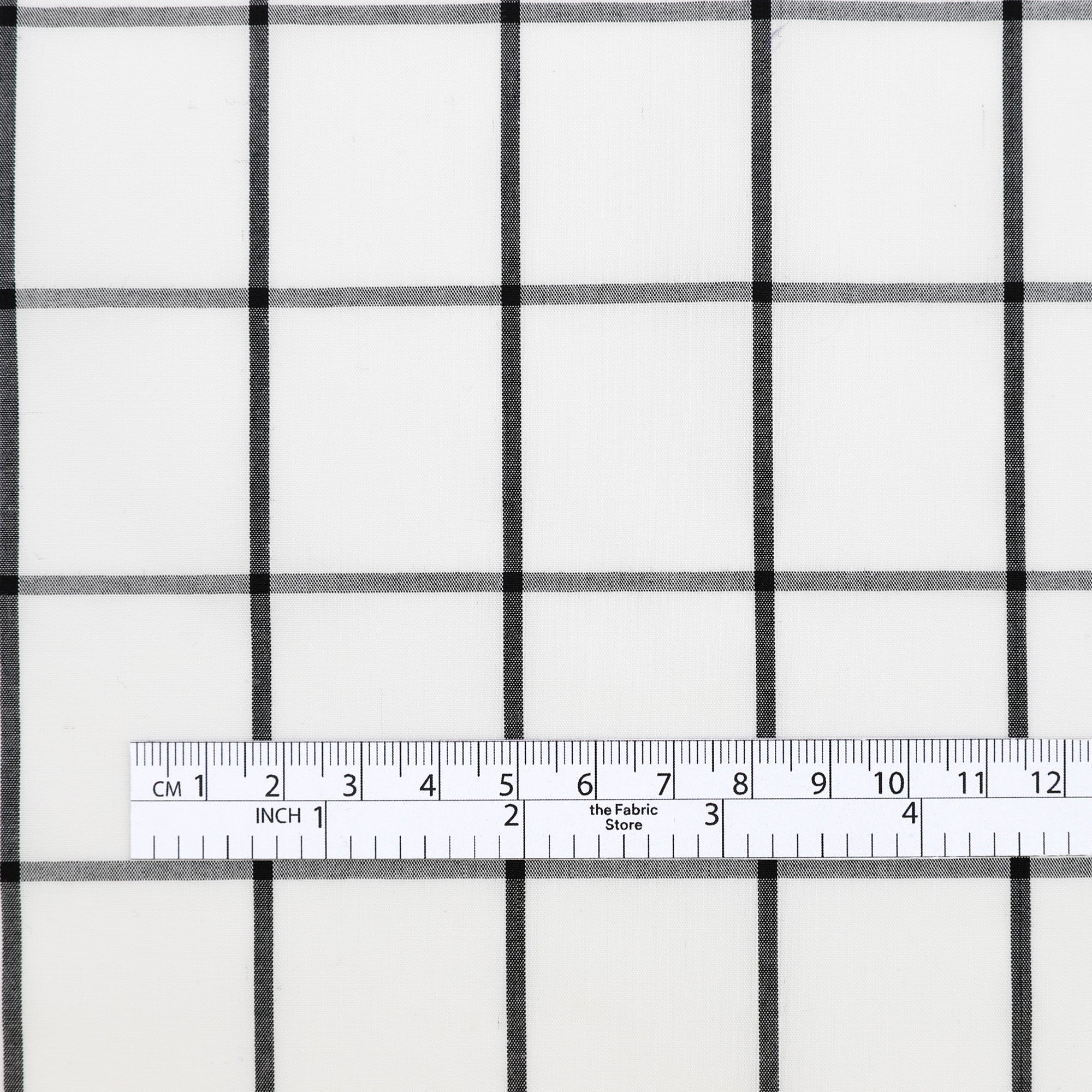 Windowpane Check Cotton - Black/White – The Fabric Store NZ