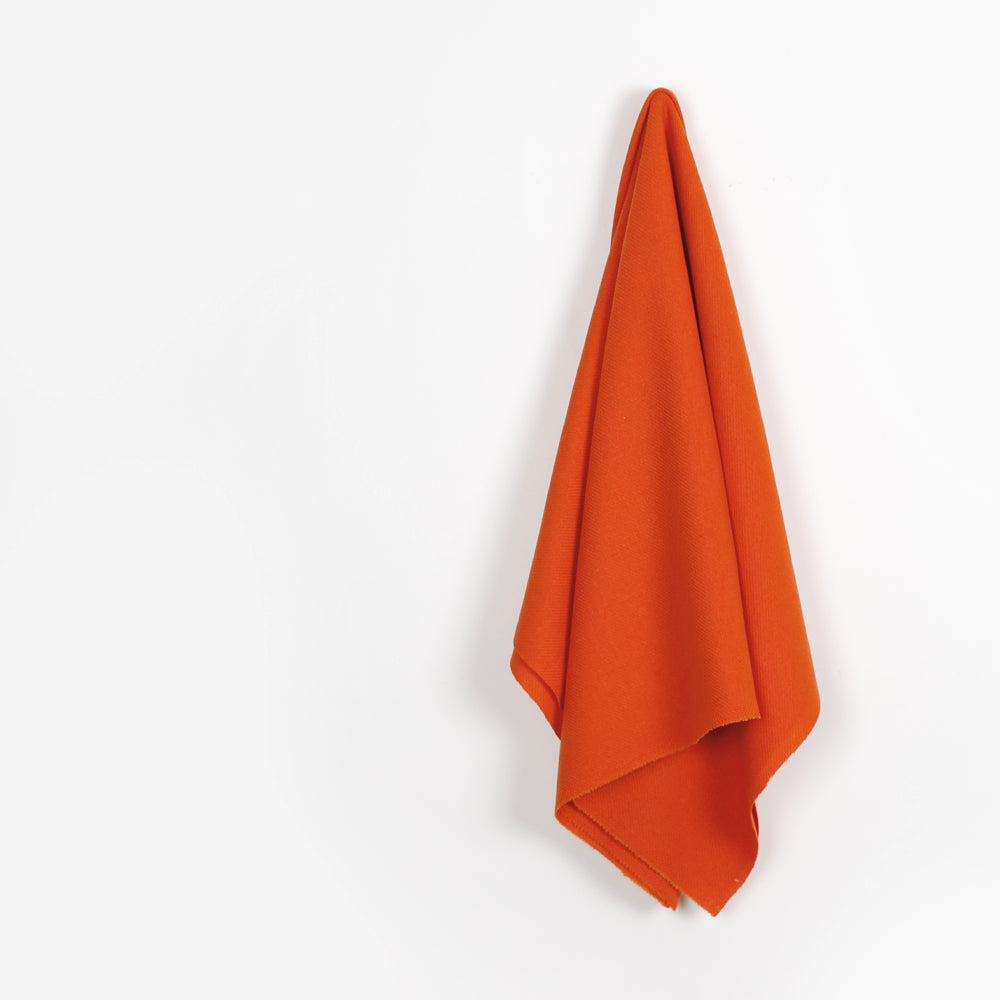 Wool / Poly Herringbone Twill Coating - Mandarin
