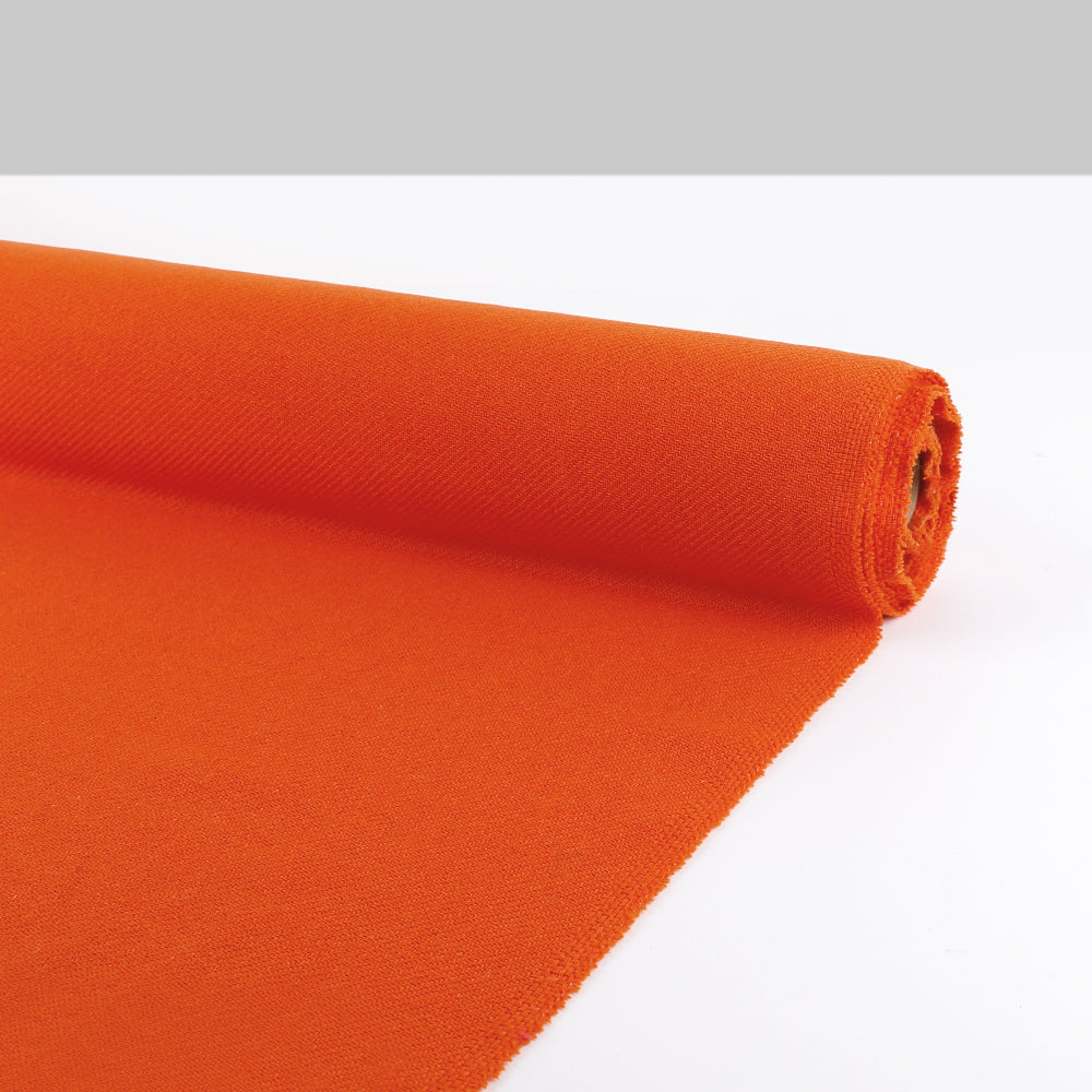 Wool / Poly Herringbone Twill Coating - Mandarin