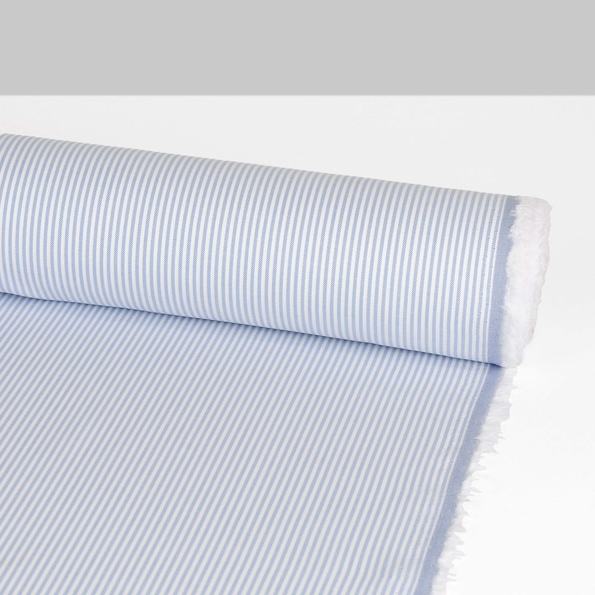 Striped Oxford Cotton Shirting - Blue