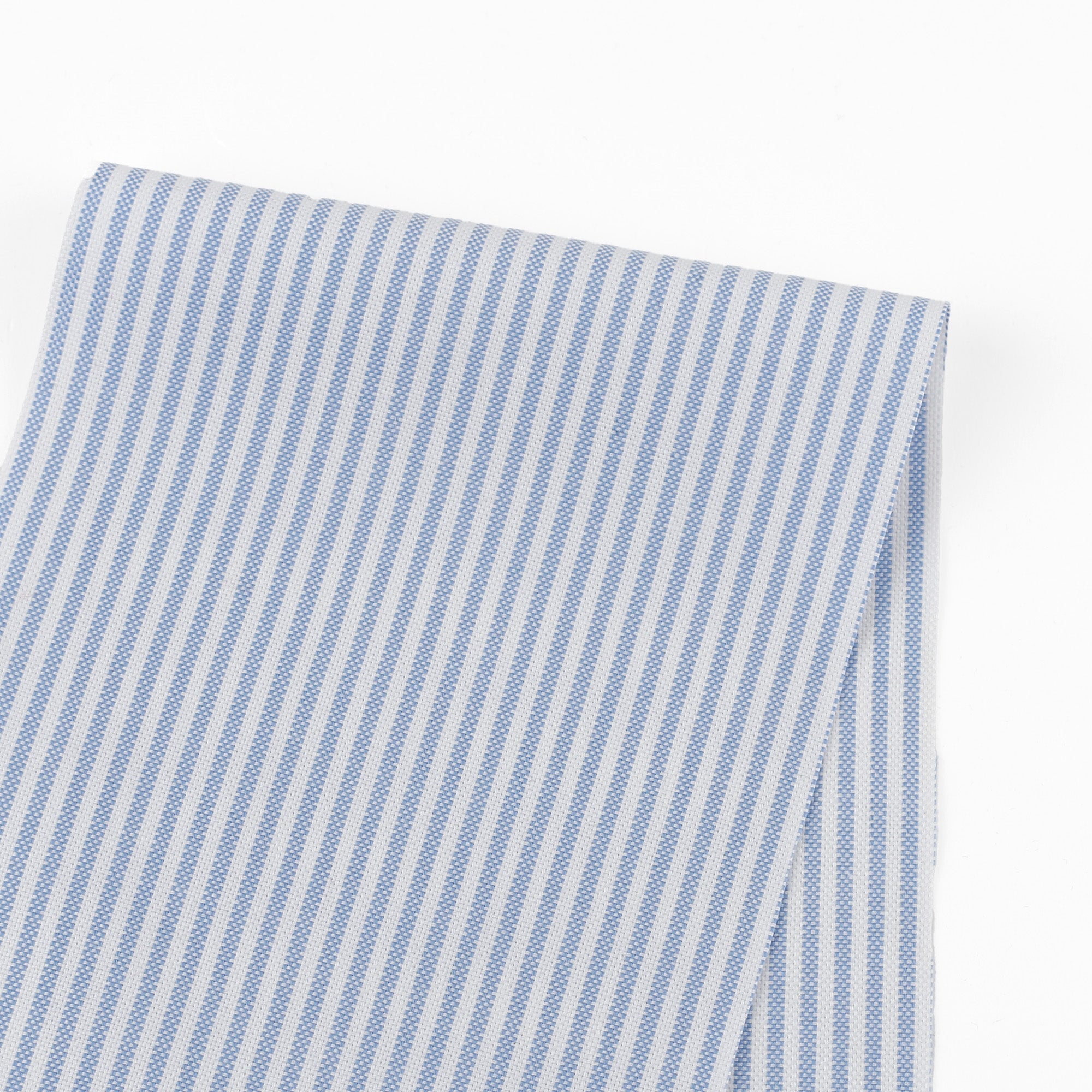 Striped Oxford Cotton Shirting - Blue