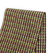 Optical Linen / Cotton  Jacquard - Black / Citrus (remnant)