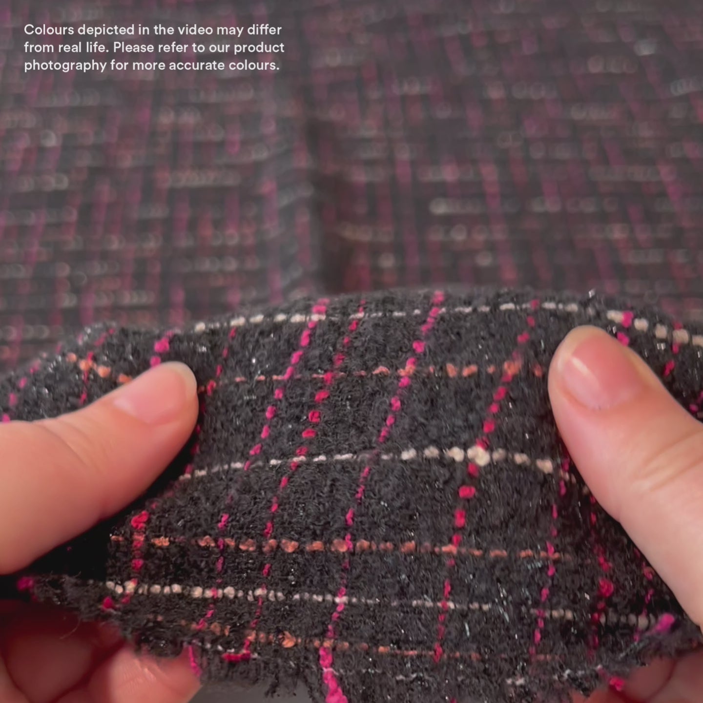Grid Shimmer Tweed - Black Raspberry