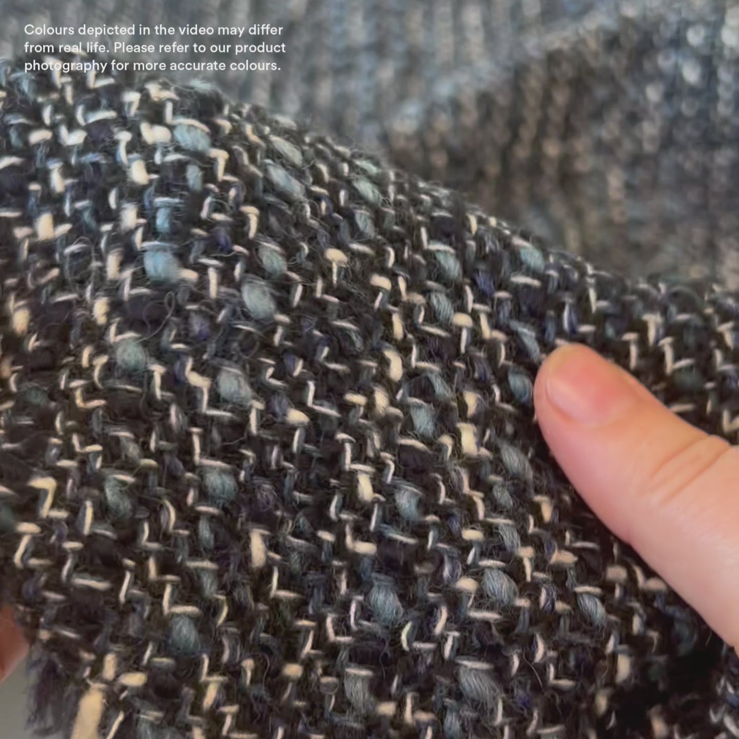 Wool Blend Basketweave Tweed - Night Sky