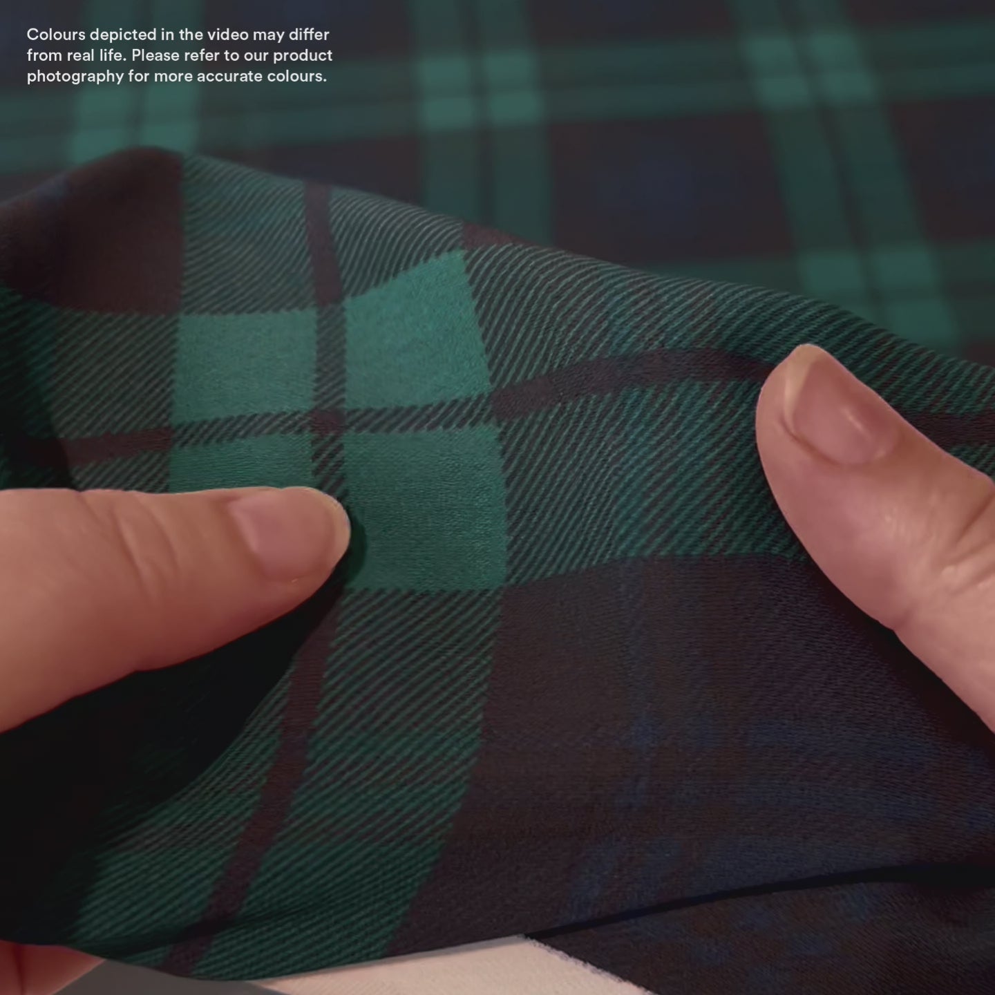 Plaid Viscose Double Georgette - Malachite (2nd Grade)