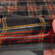 Plaid Rayon/Poly Velvet - Black