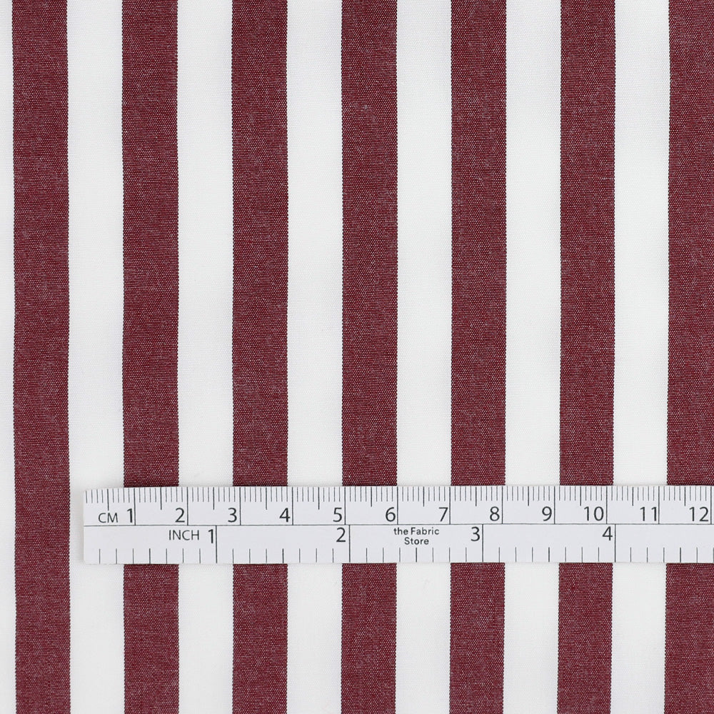 Big Candy Stripe Cotton Poplin - Chianti