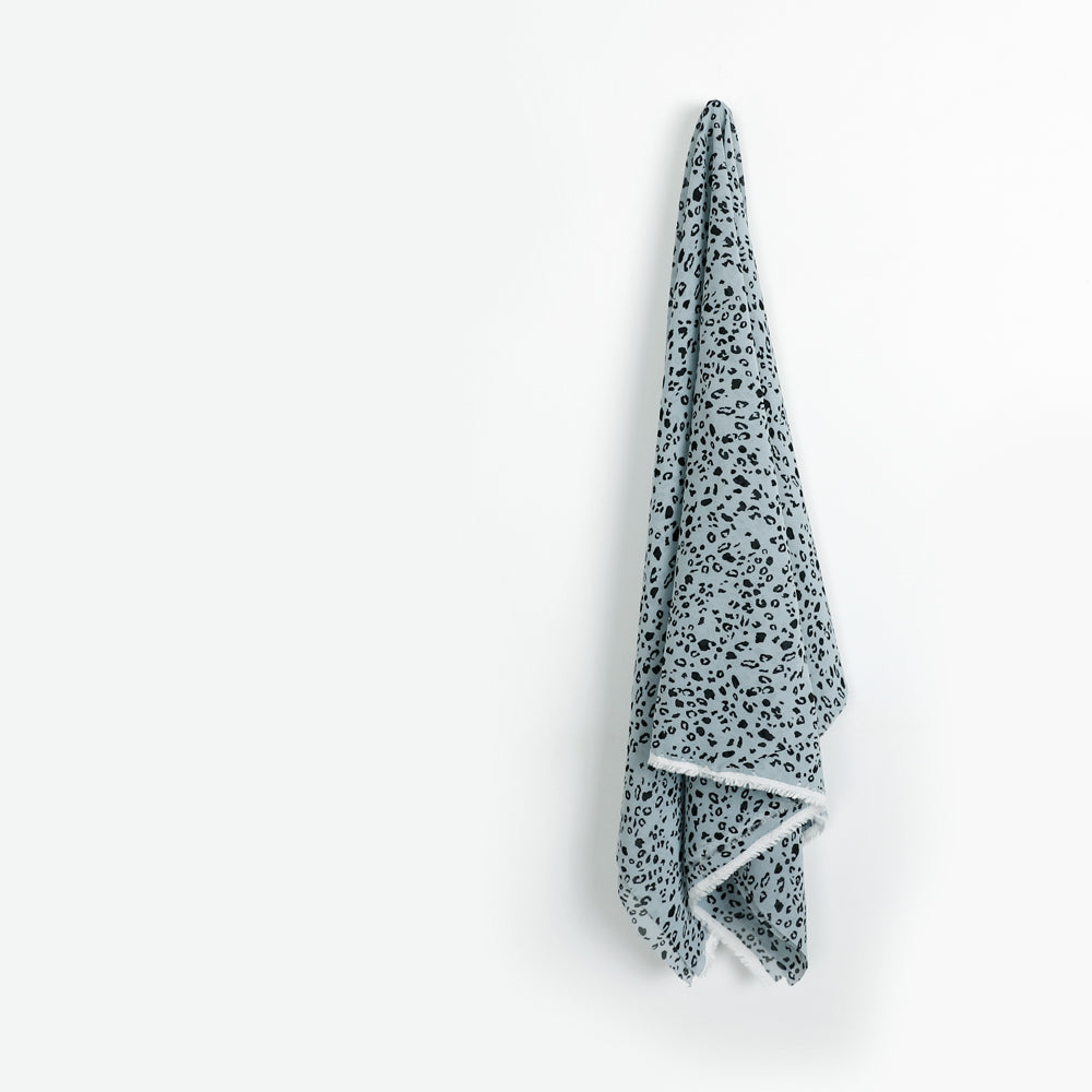Leopard Viscose Georgette - Powder Blue