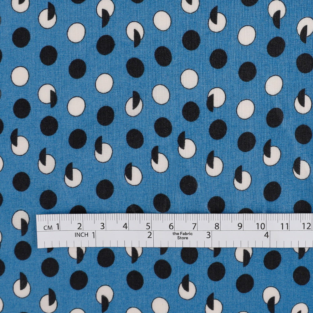 Segment Spot Cotton Shirting - True Blue