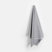 Crosshatch Stripe Cotton / Linen - White / Black