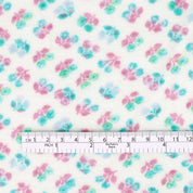 Floral Motif Wool Jersey - Purple / Turquoise