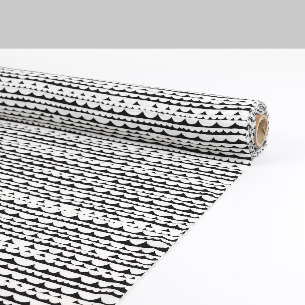 Pelta Stripe Viscose Crepe - Black / White