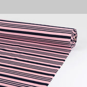 Striped Ripple Knit Poly / Viscose - Candy / Navy