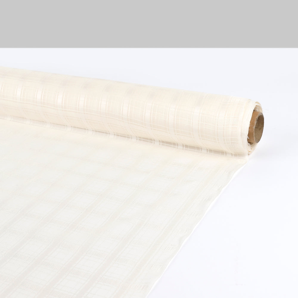 Sateen Check Silk / Viscose - Ivory