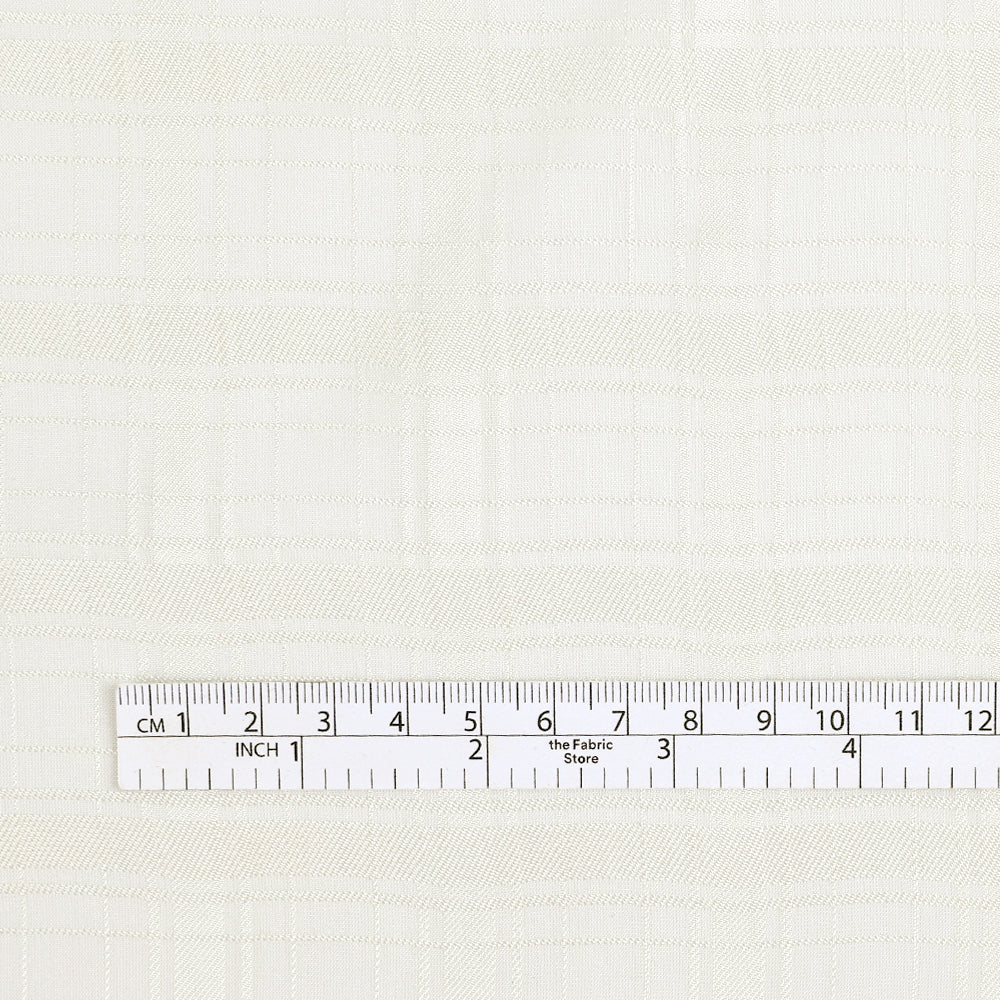 Sateen Check Silk / Viscose - Ivory