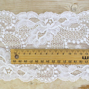 Wide French Stretch Lace Trim - Ivory