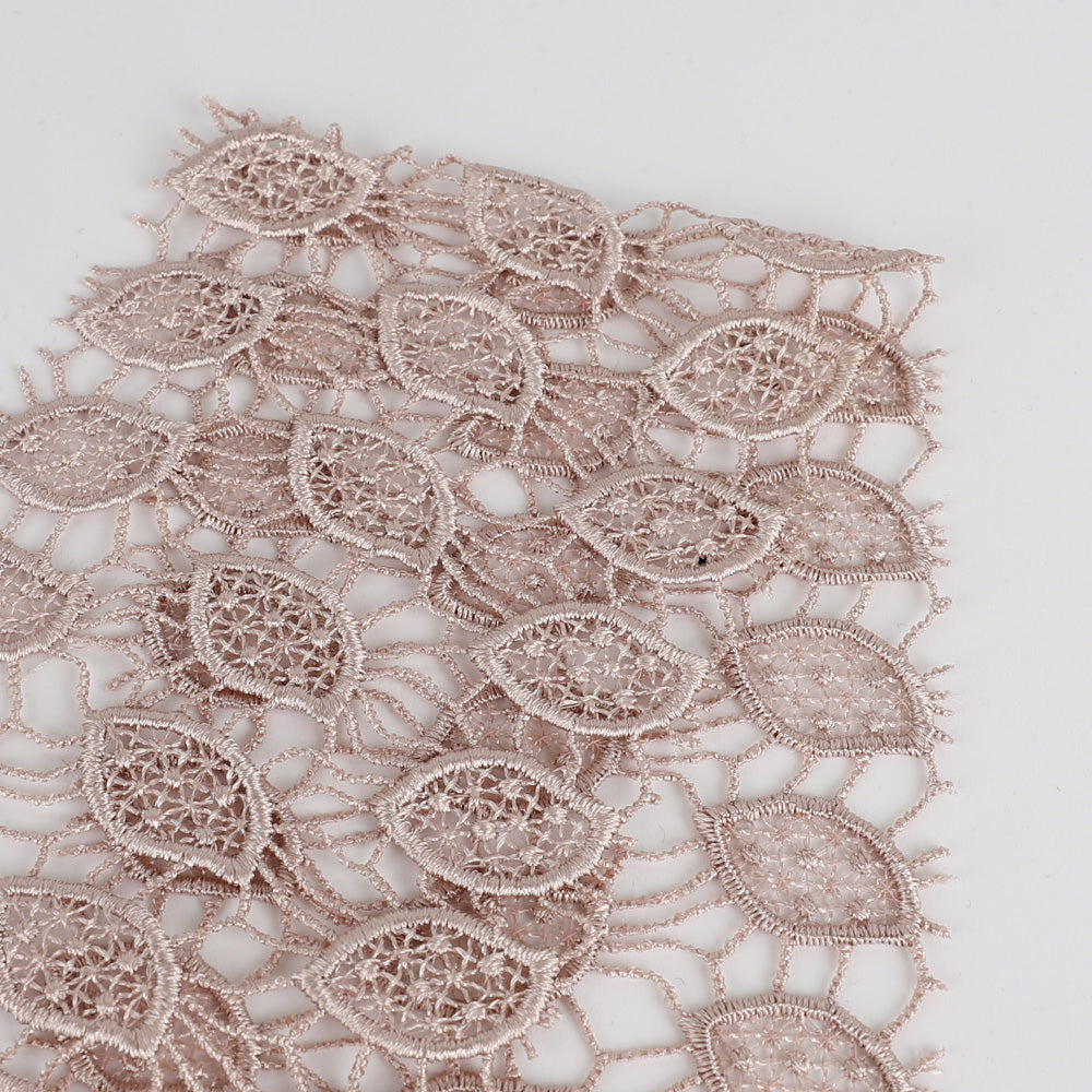 Leaf Guipure Lace - Rose Pearl