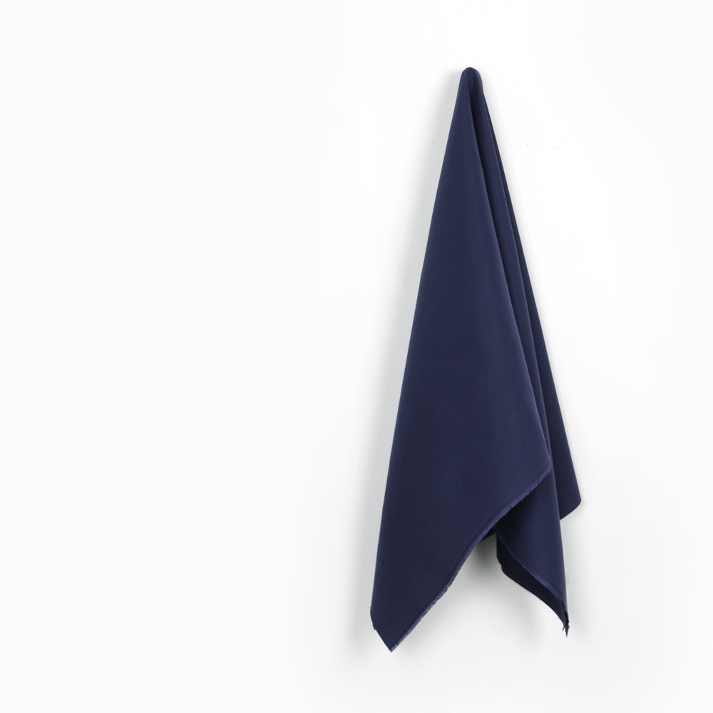 Stretch Silk / Cotton Oxford - Marine
